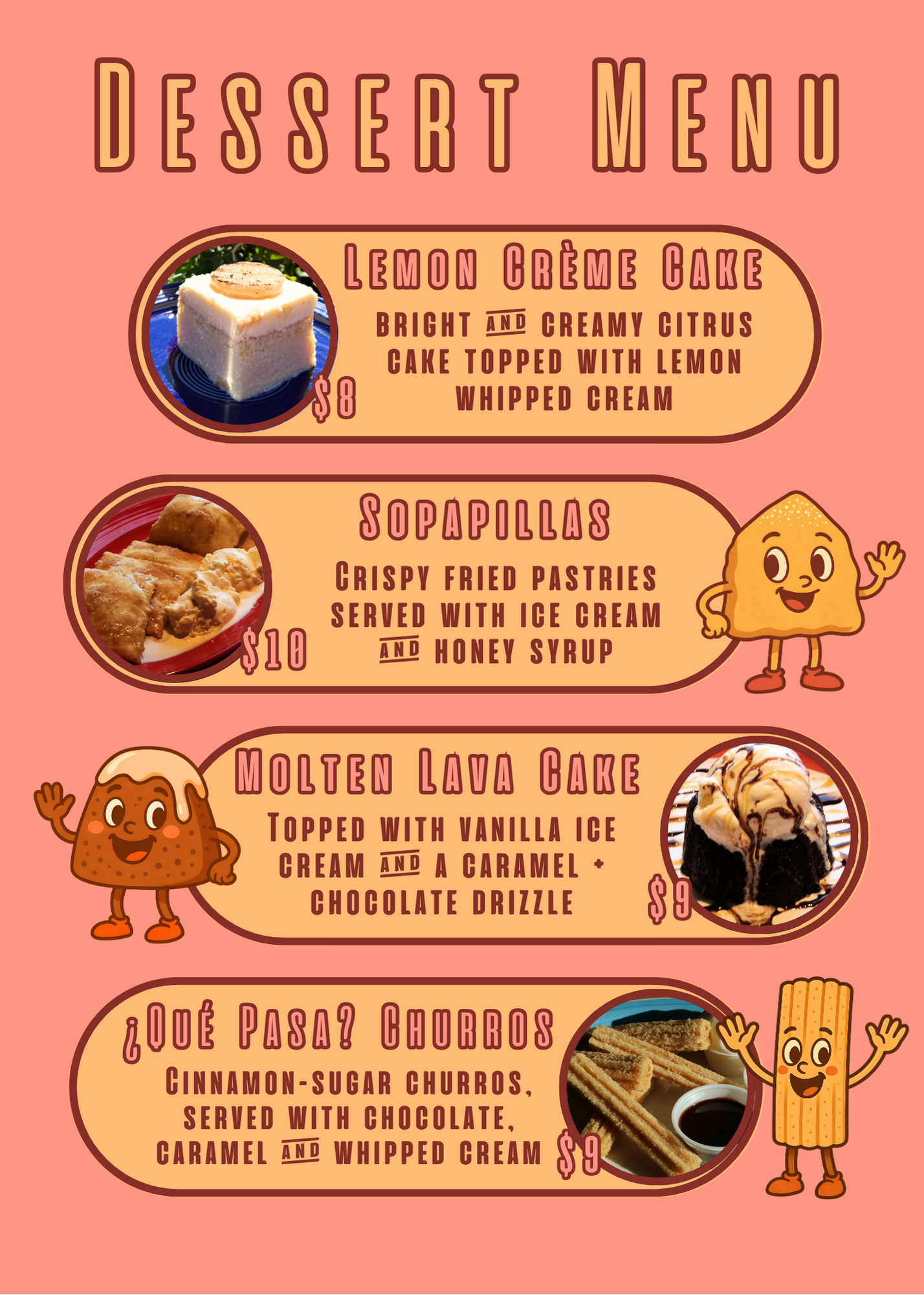 Dessert Menu